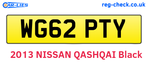 WG62PTY are the vehicle registration plates.