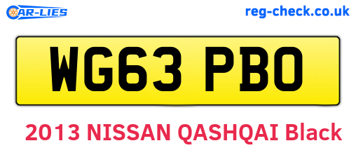 WG63PBO are the vehicle registration plates.