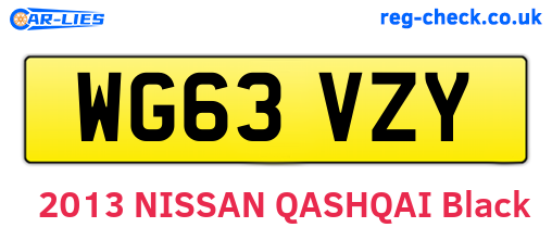 WG63VZY are the vehicle registration plates.