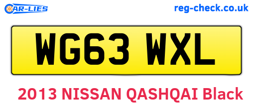 WG63WXL are the vehicle registration plates.