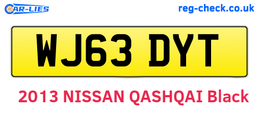 WJ63DYT are the vehicle registration plates.