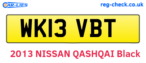 WK13VBT are the vehicle registration plates.
