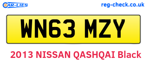 WN63MZY are the vehicle registration plates.