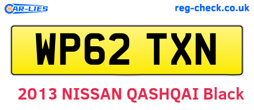WP62TXN are the vehicle registration plates.