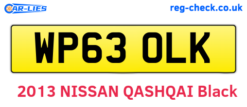WP63OLK are the vehicle registration plates.