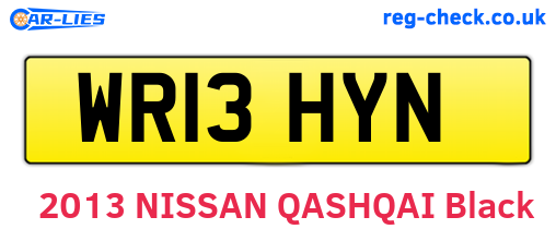 WR13HYN are the vehicle registration plates.