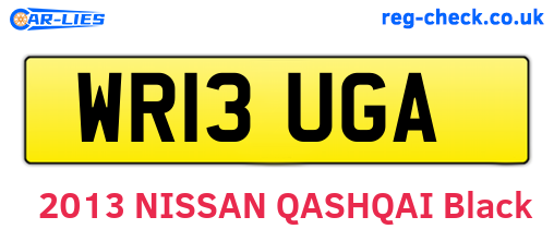 WR13UGA are the vehicle registration plates.