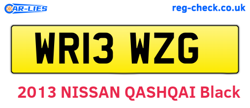 WR13WZG are the vehicle registration plates.