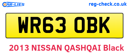 WR63OBK are the vehicle registration plates.