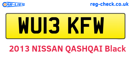 WU13KFW are the vehicle registration plates.