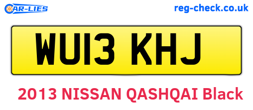 WU13KHJ are the vehicle registration plates.