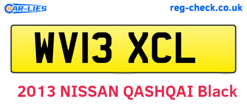 WV13XCL are the vehicle registration plates.