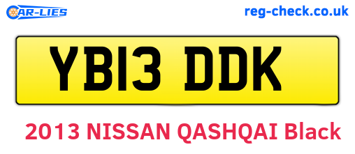 YB13DDK are the vehicle registration plates.