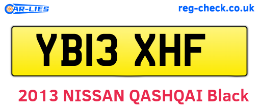 YB13XHF are the vehicle registration plates.