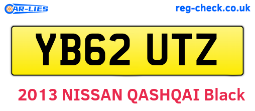 YB62UTZ are the vehicle registration plates.