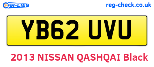 YB62UVU are the vehicle registration plates.