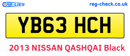 YB63HCH are the vehicle registration plates.