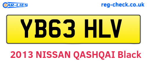 YB63HLV are the vehicle registration plates.