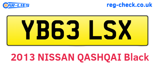 YB63LSX are the vehicle registration plates.