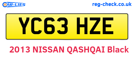 YC63HZE are the vehicle registration plates.