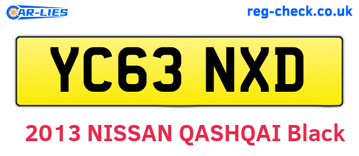 YC63NXD are the vehicle registration plates.