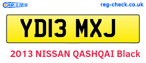 YD13MXJ are the vehicle registration plates.