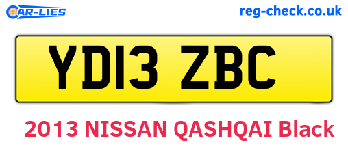 YD13ZBC are the vehicle registration plates.