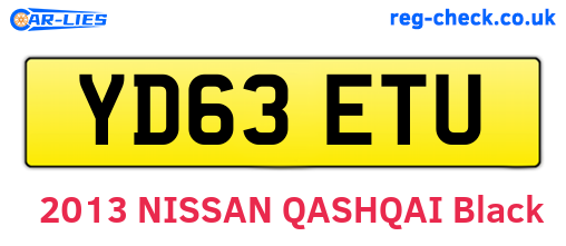 YD63ETU are the vehicle registration plates.