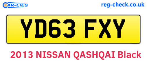 YD63FXY are the vehicle registration plates.