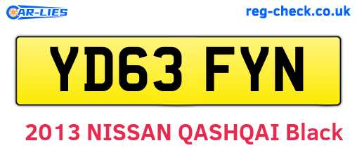 YD63FYN are the vehicle registration plates.