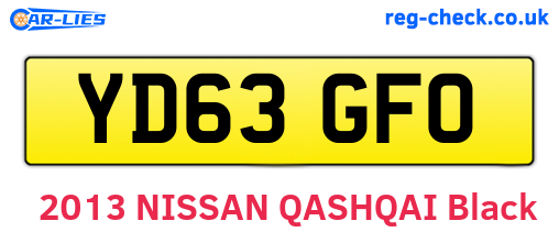 YD63GFO are the vehicle registration plates.