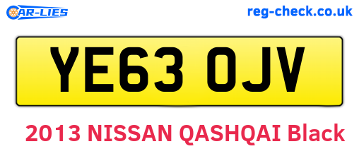 YE63OJV are the vehicle registration plates.