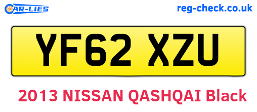 YF62XZU are the vehicle registration plates.