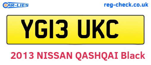 YG13UKC are the vehicle registration plates.