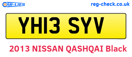 YH13SYV are the vehicle registration plates.