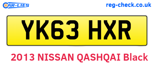 YK63HXR are the vehicle registration plates.