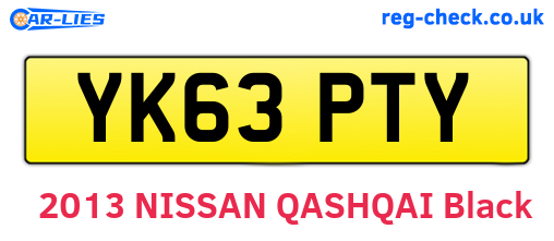 YK63PTY are the vehicle registration plates.