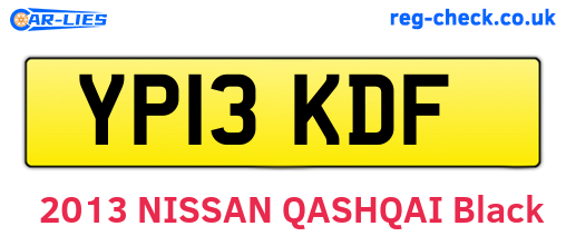 YP13KDF are the vehicle registration plates.