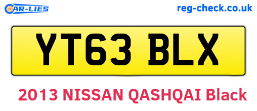 YT63BLX are the vehicle registration plates.