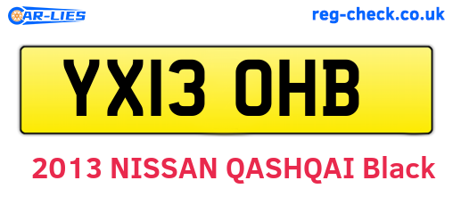 YX13OHB are the vehicle registration plates.