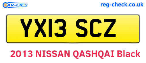 YX13SCZ are the vehicle registration plates.