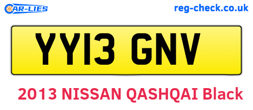 YY13GNV are the vehicle registration plates.