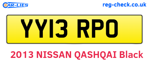 YY13RPO are the vehicle registration plates.