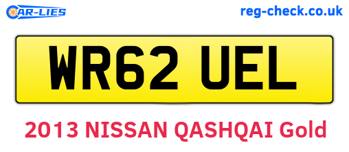 WR62UEL are the vehicle registration plates.
