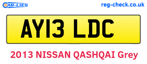 AY13LDC are the vehicle registration plates.