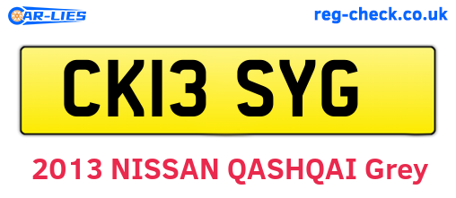 CK13SYG are the vehicle registration plates.