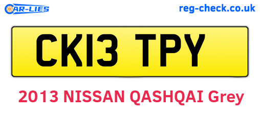 CK13TPY are the vehicle registration plates.