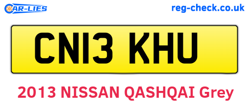 CN13KHU are the vehicle registration plates.