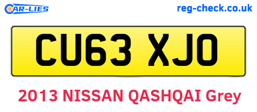 CU63XJO are the vehicle registration plates.