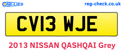 CV13WJE are the vehicle registration plates.